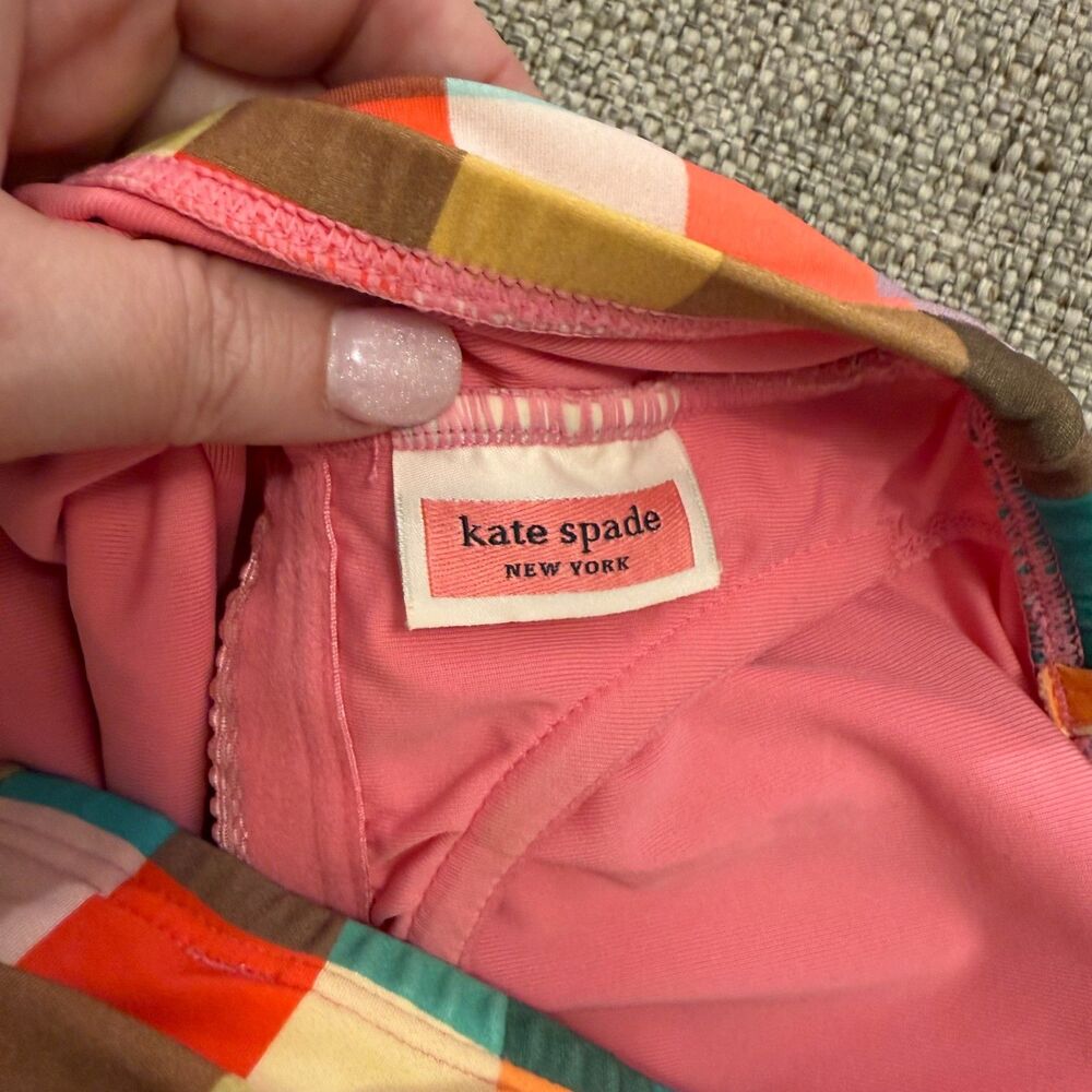 Kate Spade Garden Plaid Classic Bandeau One-piece Women's Bathing Suit Small - Picture 11 of 12
